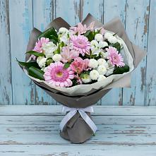 Букет цветов из:  Герберы, Альстромерии и Хризантемы #REPLACE_PRED# Голицыно