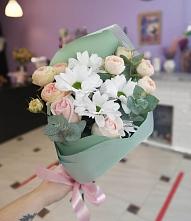 Букет цветов из:  Хризантемы и Розы #REPLACE_PRED# Голицыно