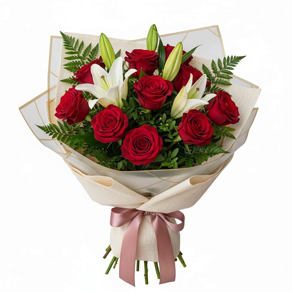 Букет цветов из: Лилии и Розы в Голицыно