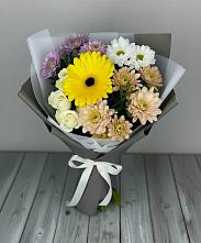 Букет цветов из:  Розы, Герберы и Хризантемы в Голицыно