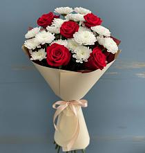 Букет цветов из:  Розы и Хризантемы в Голицыно