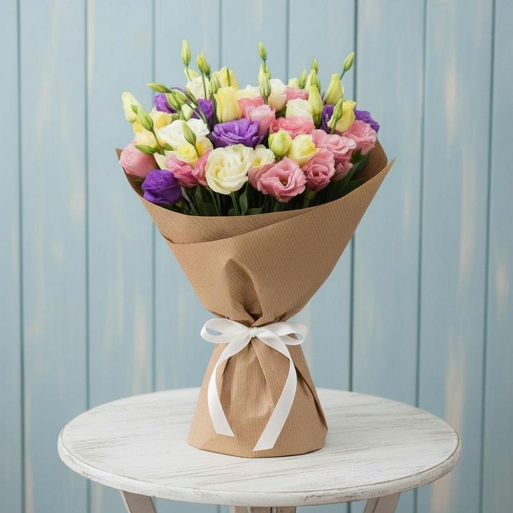 Букет цветов из: Лизиантусы в Голицыно