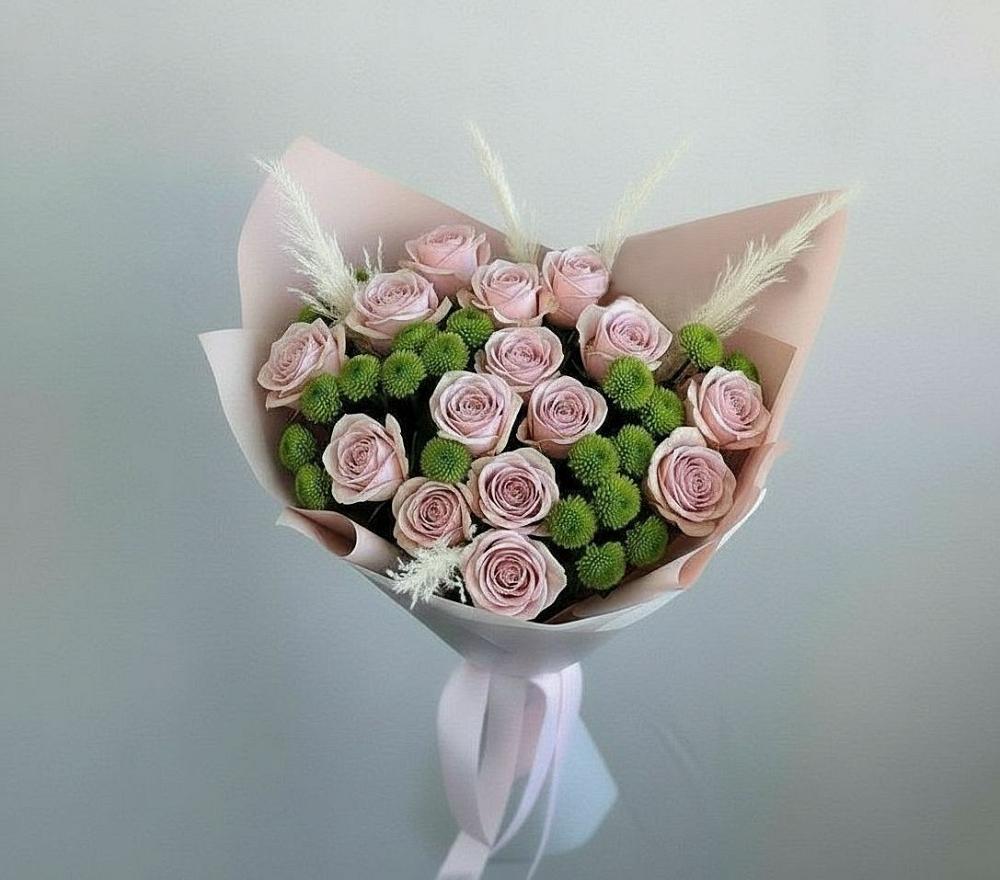 Букет цветов из: Розы и Хризантемы в Голицыно