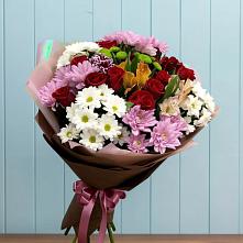 Букет цветов из:  Розы, Хризантемы и Альстромерии в Голицыно