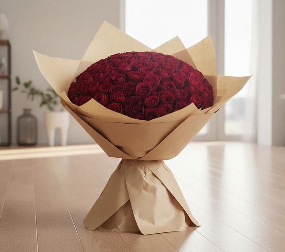 Букет 101 Красная роза в Голицыно