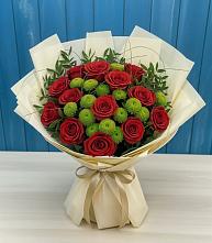 Букет цветов из:  Розы и Хризантемы в Голицыно