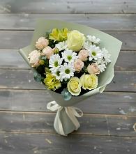 Букет цветов из:  Альстромерии, Розы и Хризантемы в Голицыно