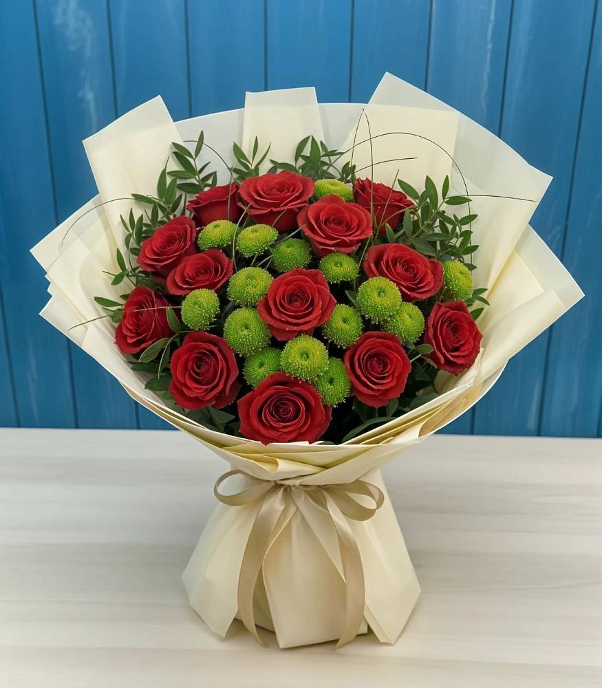 Букет цветов из: Розы и Хризантемы в Голицыно