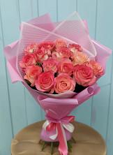 Букет 15 Розовых роз Равель в Голицыно