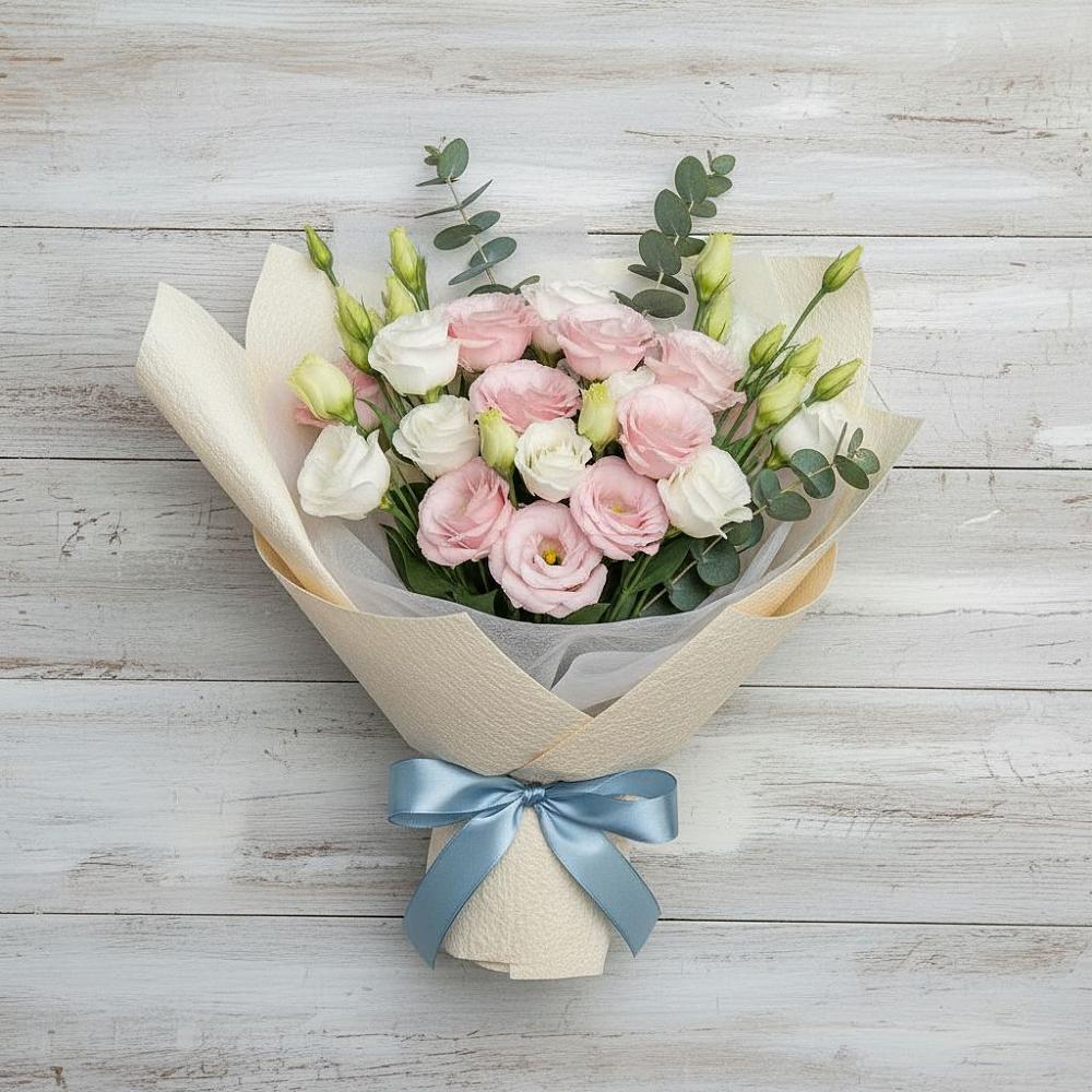 Букет цветов из: Лизиантусы в Голицыно